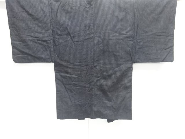 JAPANESE KIMONO / ANTIQUE STRIPED COTTON MENS HAORI